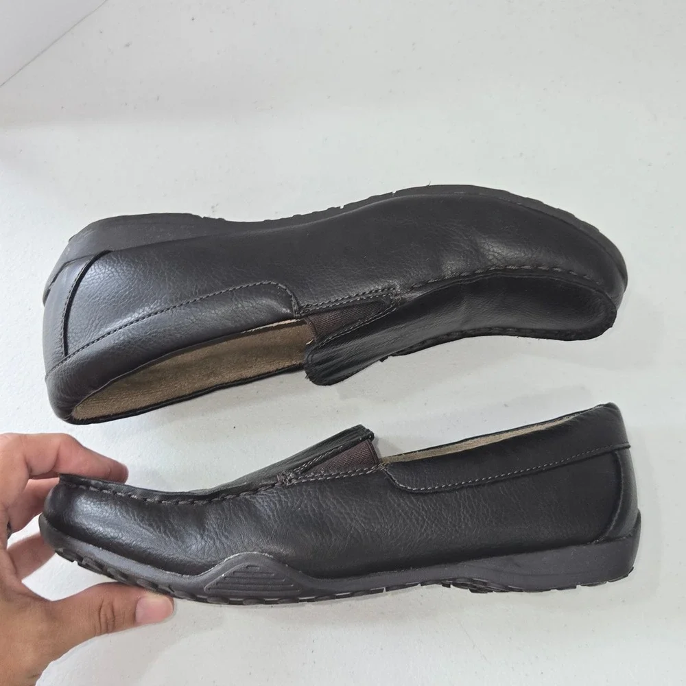 The Childrens Place Boys Brown Faux Leather Loafers Slip On Dress Shoes Size 6